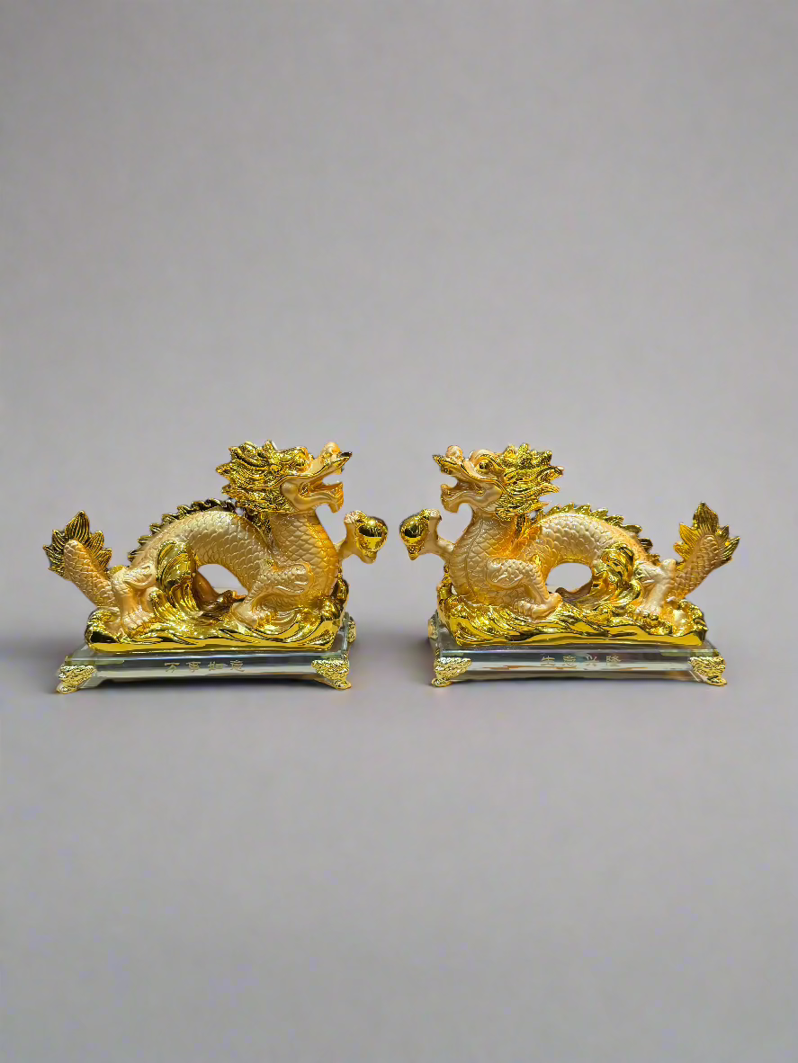 Golden Dragon Ornament Set