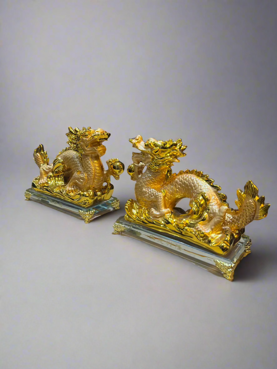 Golden Dragon Ornament Set