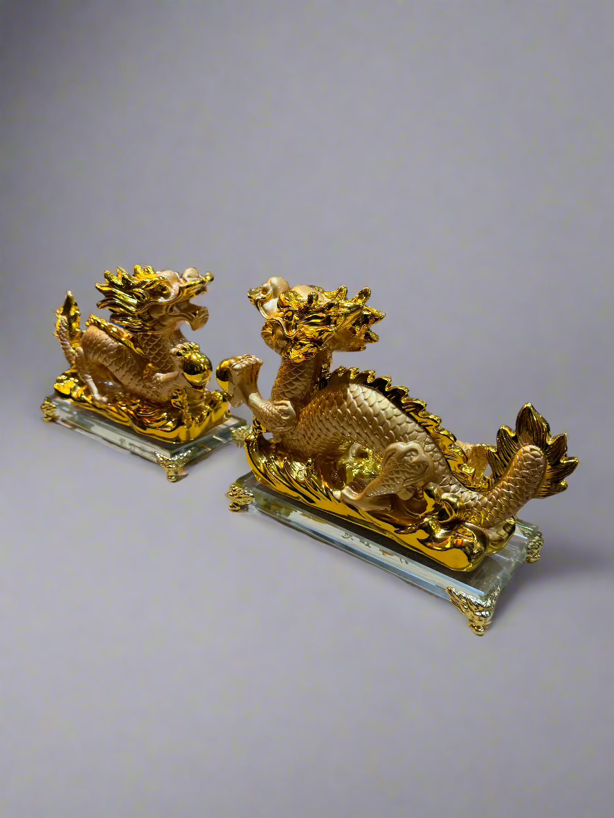 Golden Dragon Ornament Set