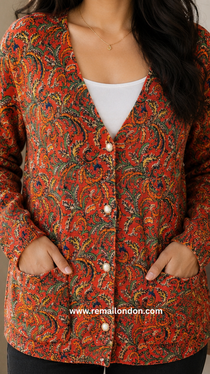 Remai London Feather Cardigan –  Orange