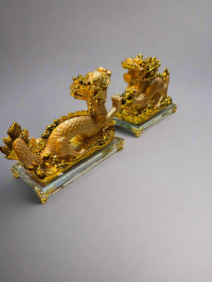 Golden Dragon Ornament Set