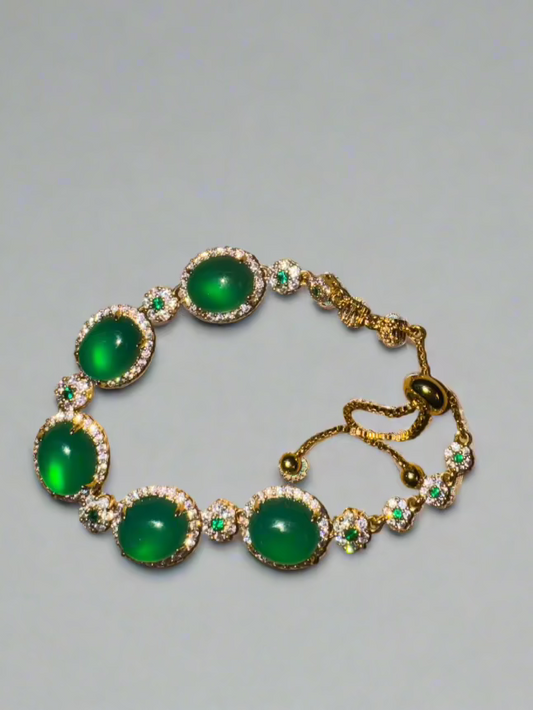 Emerald Blossom Jade Bracelet