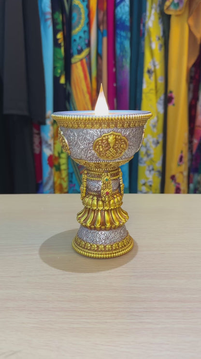 LED Tibetan Butter Lamp - White